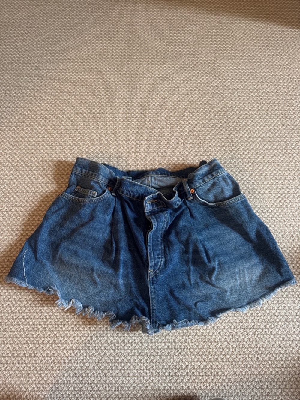 Denim Jean Shorts in Dark Blue - Women's Casual Cut